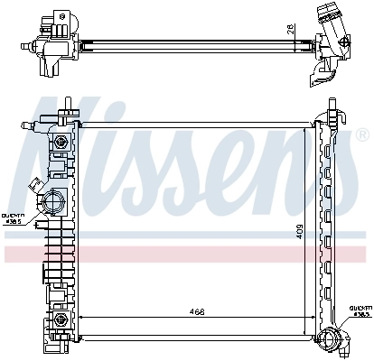 Radiateur, refroidissement du moteur NISSENS 630737