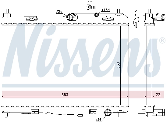 Radiateur, refroidissement du moteur NISSENS 69235