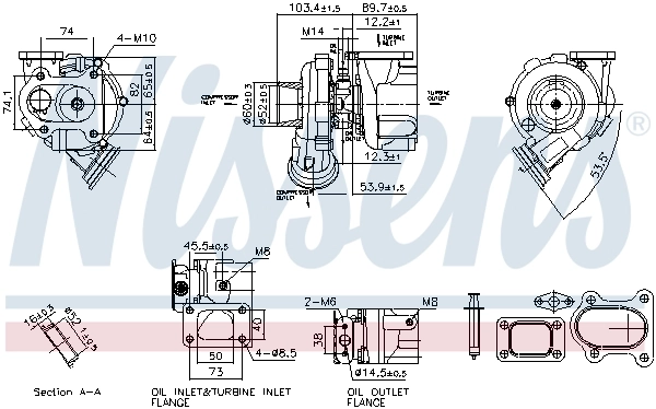 Turbocompresseur, suralimentation NISSENS 93764