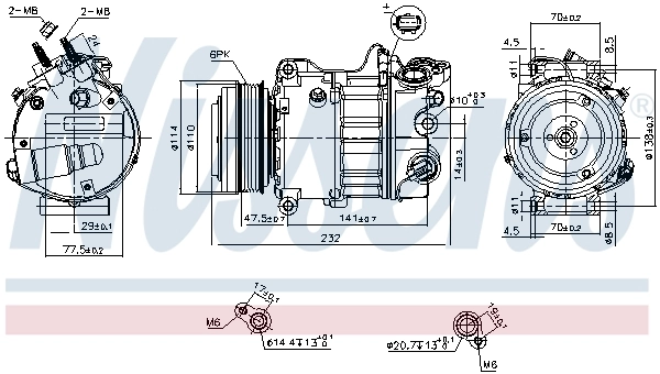 Compresseur, climatisation NISSENS 890585