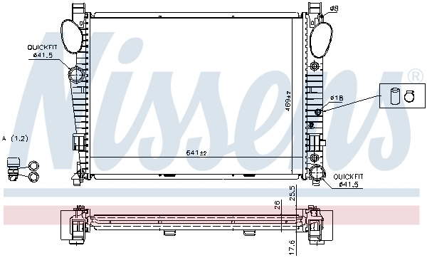 Radiateur, refroidissement du moteur NISSENS 62774A