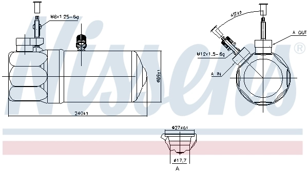 Filtre déshydratant, climatisation NISSENS 95572
