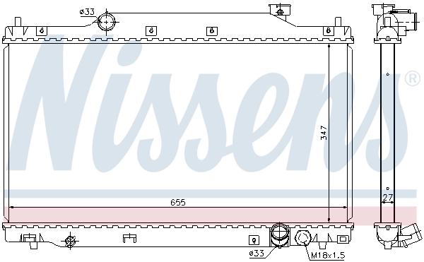 Radiateur, refroidissement du moteur NISSENS 68114
