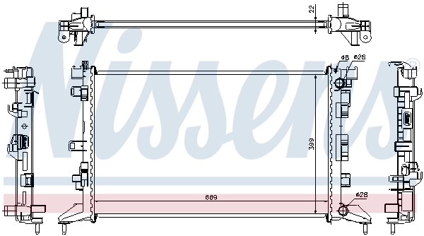 Radiateur, refroidissement du moteur NISSENS 637602