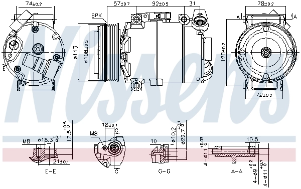 Compresseur, climatisation NISSENS 890714