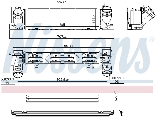 Intercooler, échangeur NISSENS 96552