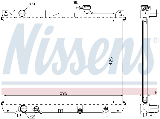 Radiateur, refroidissement du moteur NISSENS 64194A