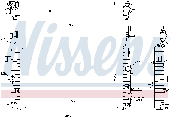 Radiateur, refroidissement du moteur NISSENS 630748