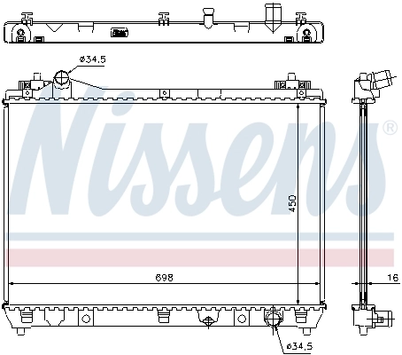 Radiateur, refroidissement du moteur NISSENS 64202