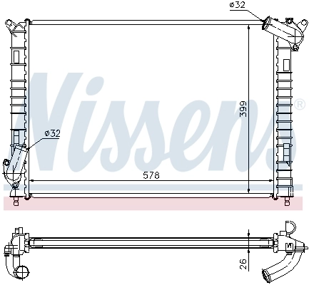 Radiateur, refroidissement du moteur NISSENS 69701A