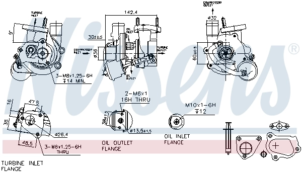 Turbocompresseur, suralimentation NISSENS 93134