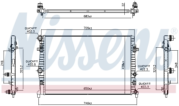 Radiateur, refroidissement du moteur NISSENS 606218