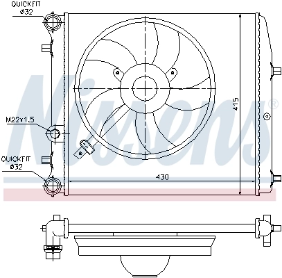 Radiateur, refroidissement du moteur NISSENS 64103
