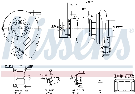 Turbocompresseur, suralimentation NISSENS 93584
