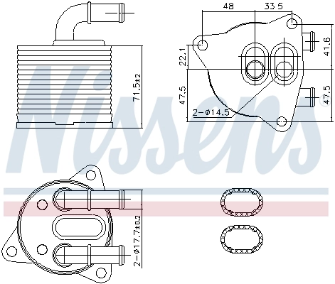 Radiateur d'huile de boîte automatique NISSENS 91286
