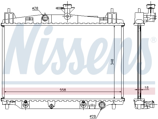 Radiateur, refroidissement du moteur NISSENS 68505