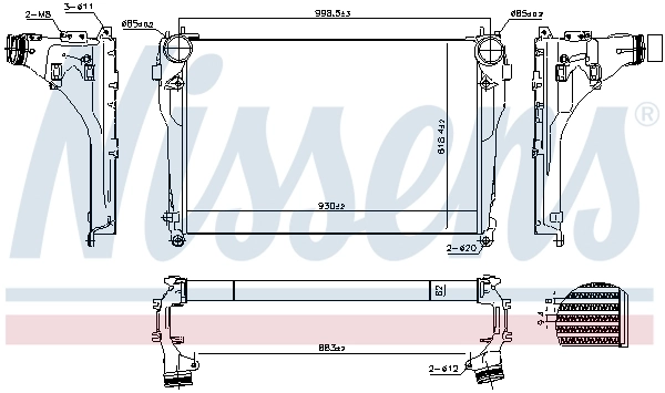 Intercooler, échangeur NISSENS 961565