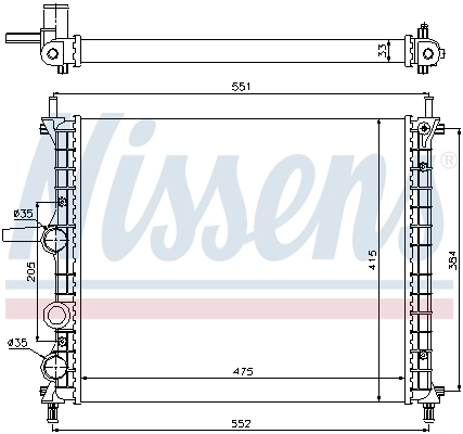 Radiateur, refroidissement du moteur NISSENS 617848