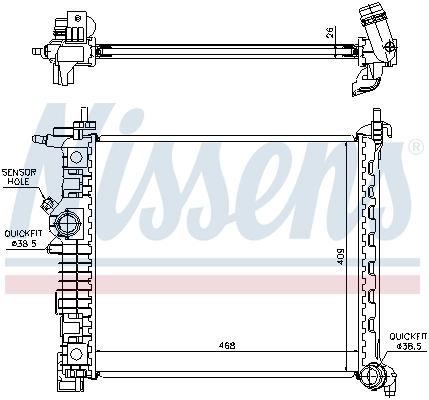 Radiateur, refroidissement du moteur NISSENS 630735