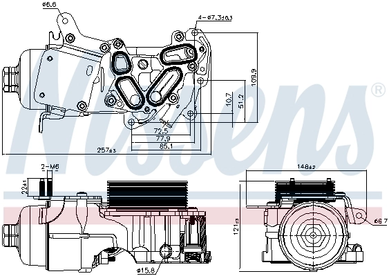 Radiateur d'huile NISSENS 91124