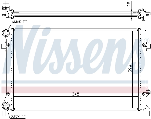Radiateur, refroidissement du moteur NISSENS 65277A