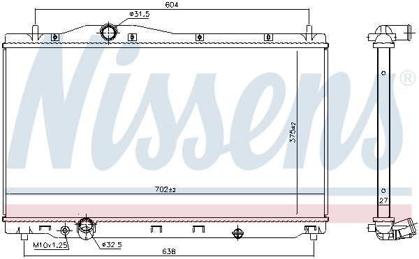 Radiateur, refroidissement du moteur NISSENS 606701