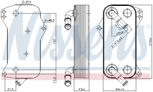 Radiateur d'huile de boîte automatique NISSENS 91156