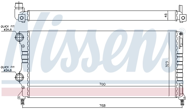 Radiateur, refroidissement du moteur NISSENS 61765
