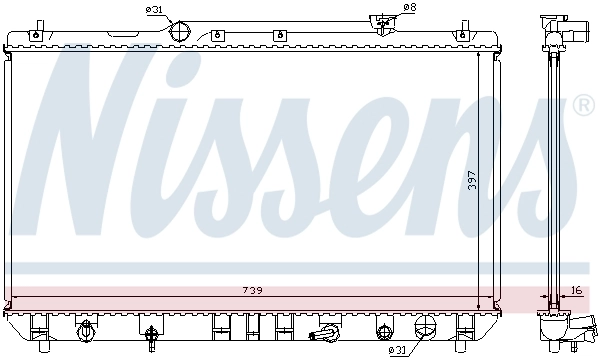 Radiateur, refroidissement du moteur NISSENS 646991