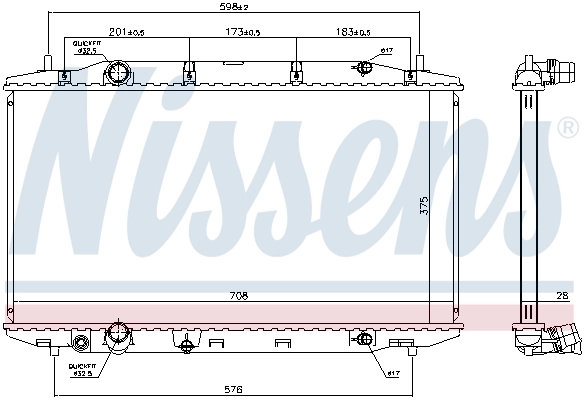 Radiateur, refroidissement du moteur NISSENS 681408