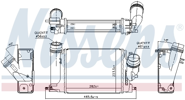Intercooler, échangeur NISSENS 96207