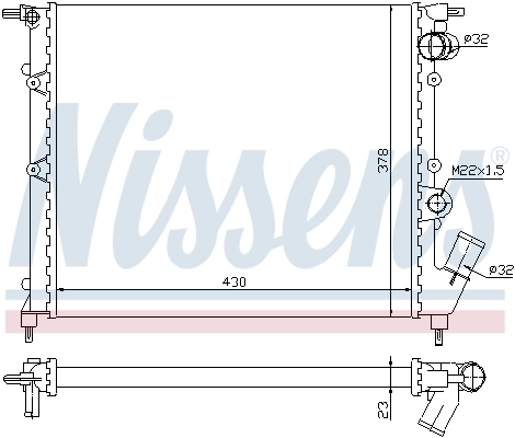 Radiateur, refroidissement du moteur NISSENS 63894