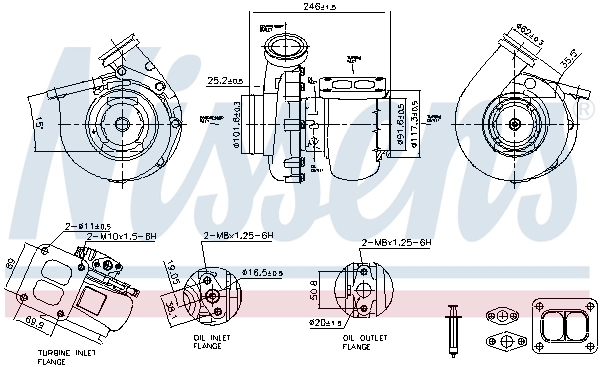 Turbocompresseur, suralimentation NISSENS 93712