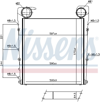 Intercooler, échangeur NISSENS 961552
