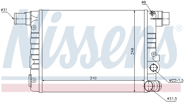 Radiateur, refroidissement du moteur NISSENS 61805