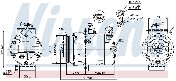 Compresseur, climatisation NISSENS 89196
