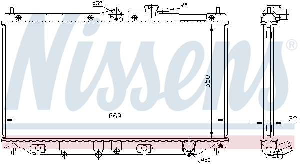 Radiateur, refroidissement du moteur NISSENS 62282A