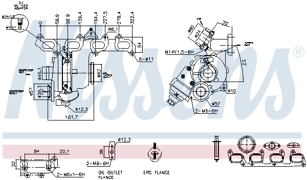 Turbocompresseur, suralimentation NISSENS 93356