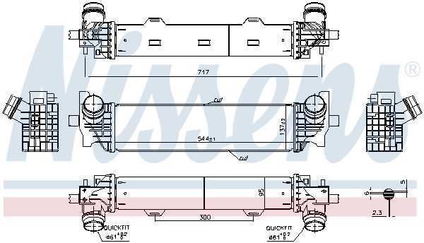 Intercooler, échangeur NISSENS 961226