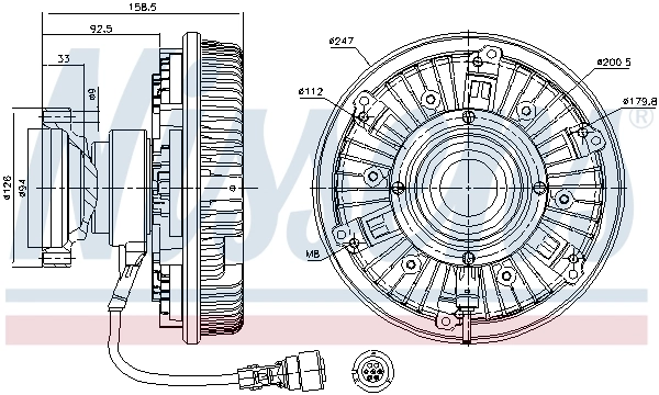 Embrayage, ventilateur de radiateur NISSENS 86081