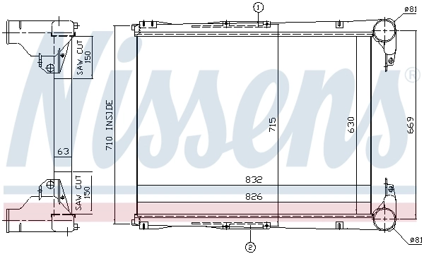 Intercooler, échangeur NISSENS 96967