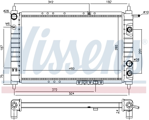 Radiateur, refroidissement du moteur NISSENS 61663