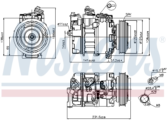 Compresseur, climatisation NISSENS 89231