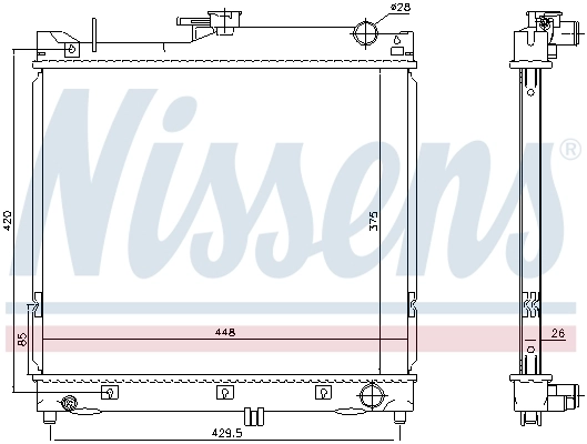 Radiateur, refroidissement du moteur NISSENS 64162