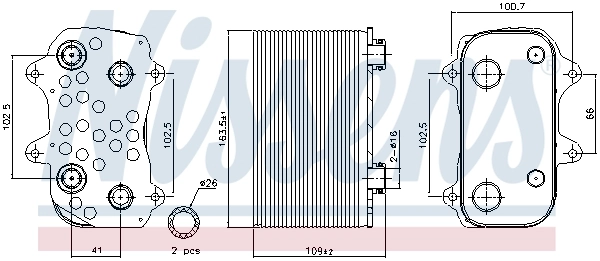 Radiateur d'huile de boîte automatique NISSENS 91164
