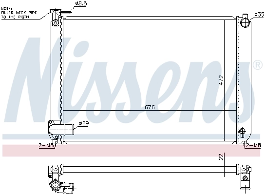 Radiateur, refroidissement du moteur NISSENS 646913