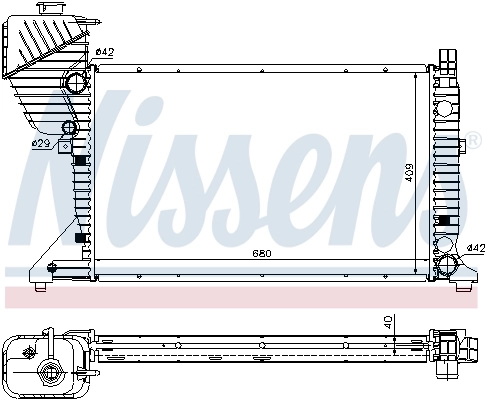 Radiateur, refroidissement du moteur NISSENS 62519A