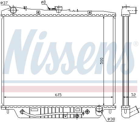 Radiateur, refroidissement du moteur NISSENS 60852