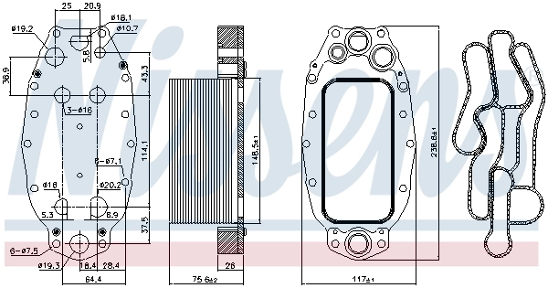 Radiateur d'huile NISSENS 91118