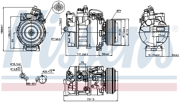 Compresseur, climatisation NISSENS 89075